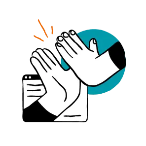 ハイタッチをする二人の人物の画像